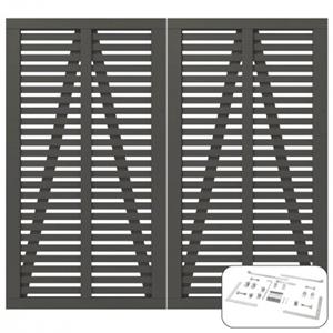 Ombergrijs Houten Dubbele Tuindeur Harmoni 200 x 180 CM