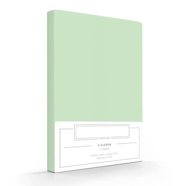 Zavelo Katoen Kussenslopen Basics Pastel Groen (set van 2)-65 x 65 cm