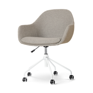 Nolon Nout-Mae bureaustoel warm grijs - wit onderstel