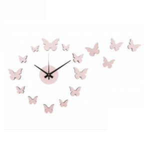 Karlsson wandklok DIY Butterfly roze