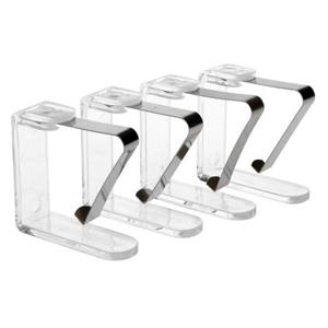 Merkloos 16x stuks transparante tafelkleed klemmen -