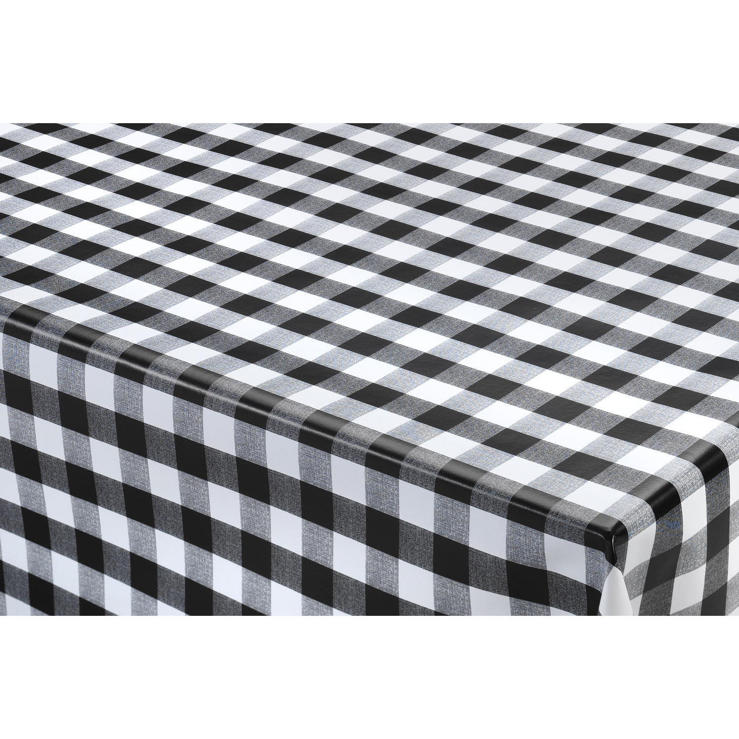 Bellatio Design Tafelzeil/tafelkleed boeren ruit zwart/wit x 300 cm -