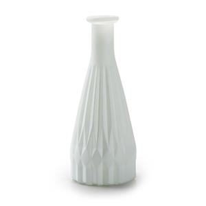 Jodeco Bloemenvaas Patty - mat blauw - glas - D8,5 x H21 cm - fles vaas -