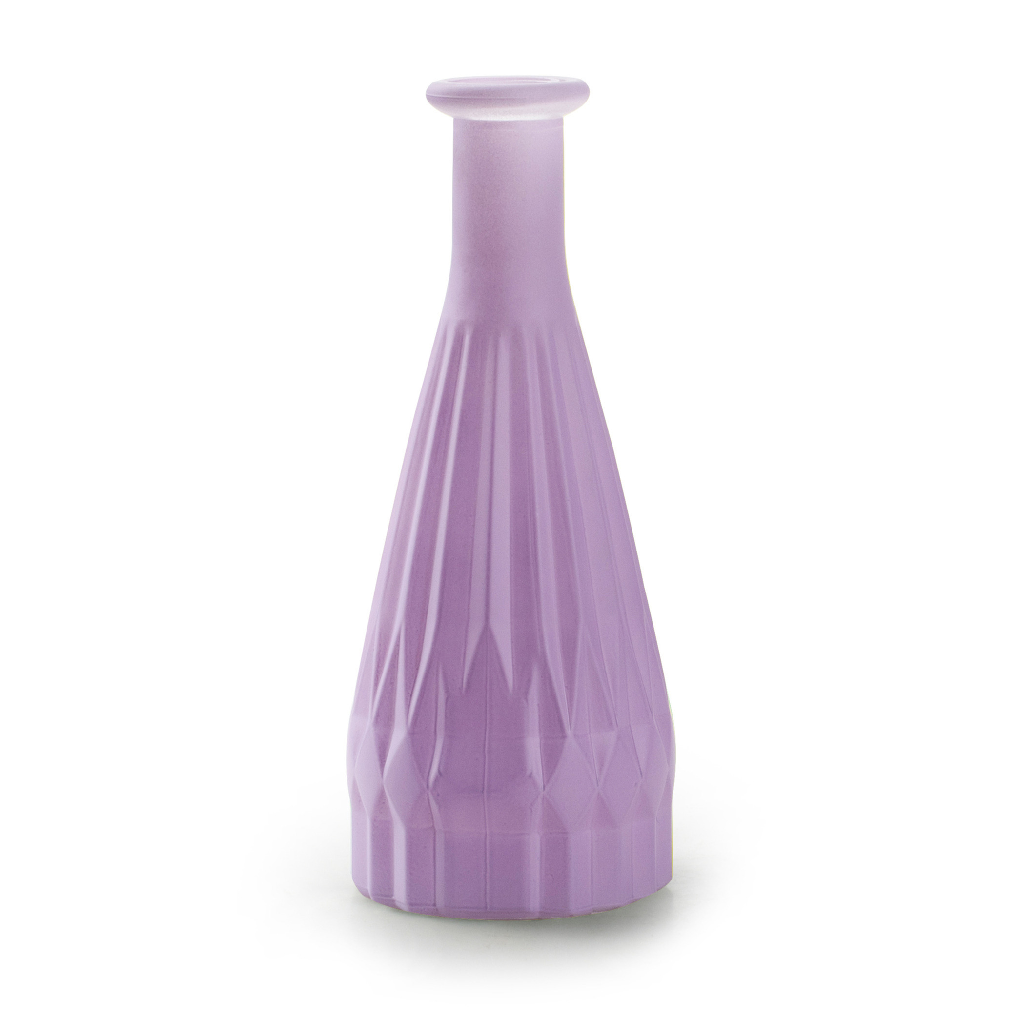 Jodeco Bloemenvaas Patty - mat lila - glas - D8,5 x H21 cm - fles vaas -