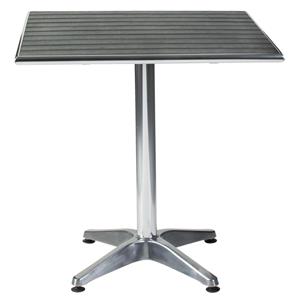 PULSIVA Aluminium bistrotafel Coffee-Bar vierkant; 70x70x72 cm (LxBxH); Tafelblad zwart, frame zilver; vierkant