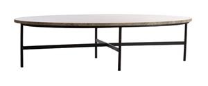 Light & Living Ovale Salontafel Loes Marmer, 140 x 65cm - Bruin