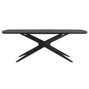 Leen Bakker Eettafel Suzanne ovaal - zwart - 220x100 cm