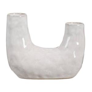 Leen Bakker Vaas Juul - wit - keramiek - 16,5x19,5x6,5 cm