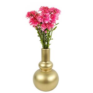 Countryfield Bloemenvaas Camilla - goud - terracotta - D16 x H25 cm - rond - fles vaas -