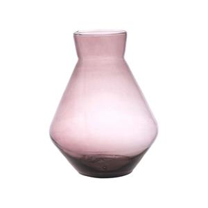 Hakbijl Glass Bloemenvaas Alexandra - transparant mauve - eco glas - D19 x H25 cm -