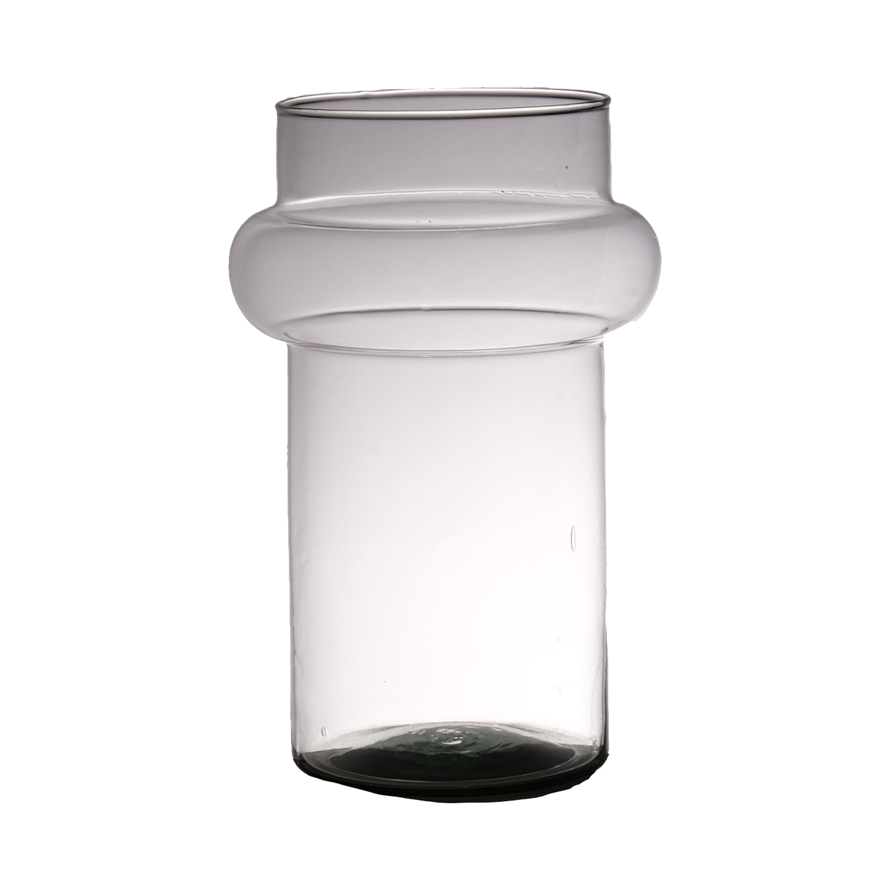 Hakbijl Glass Bloemenvaas Luna - transparant - eco glas - D16 x H25 cm - cilinder vaas -