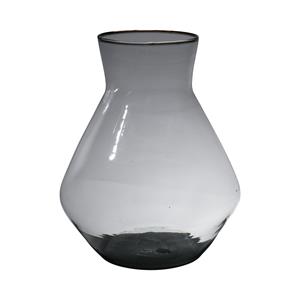 Hakbijl Glass Bloemenvaas Alexandra - transparant zwart - eco glas - D25 x H30 cm - smoke glas -