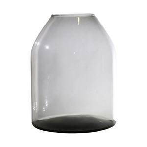 Hakbijl Glass Bloemenvaas Barcelona - transparant grijs - eco glas - D20 x H25 cm - smoke glas -