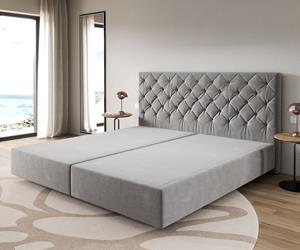 DELIFE Boxspringgestell Dream-Great Mikrofaser Grau 200x200 cm
