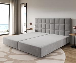 DELIFE Boxspringgestell Dream-Fine Mikrofaser Grau 200x200 cm
