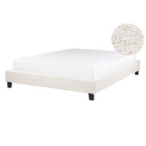 BELIANI Bed bouclé crème 140 x 200 cm ROANNE