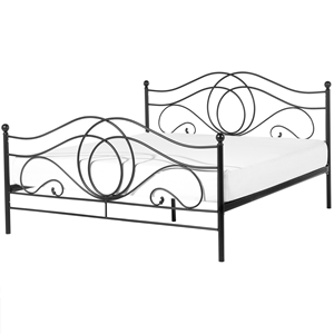 BELIANI Bed metaal zwart 160 x 200 cm LYRA