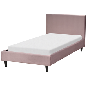 BELIANI Bed fluweel lichtroze 90 x 200 cm FITOU