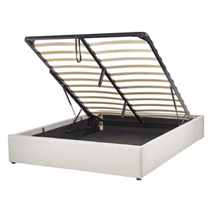 BELIANI Bed met opbergruimte stof lichtbeige 140 x 200 cm DINAN