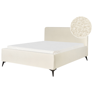 BELIANI Bed bouclé crème 160 x 200 cm VALOGNES