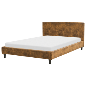 BELIANI Bed kunstleer bruin 140 x 200 cm FITOU