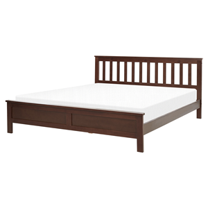 BELIANI Bed hout donkerbruin 160 x 200 cm MAYENNE