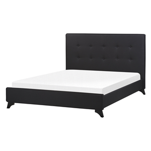 BELIANI Bed stof zwart 140 x 200 cm AMBASSADOR