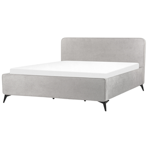 BELIANI Bed corduroy lichtgrijs 180 x 200 cm VALOGNES