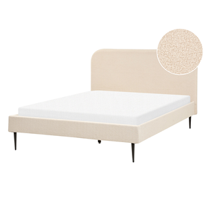 BELIANI Bed bouclé beige 140 x 200 cm FLAYAT