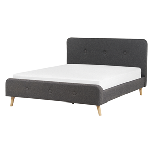 BELIANI Bed stof grijs 160 x 200 cm RENNES II