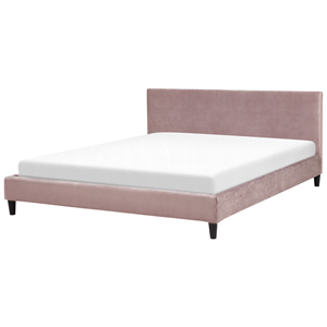BELIANI Bed fluweel roze 180 x 200 cm FITOU