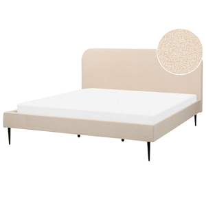 BELIANI Bed bouclé beige 180 x 200 cm FLAYAT