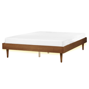 BELIANI Bed met LED hout lichtbruin 160 x 200 cm TOUCY