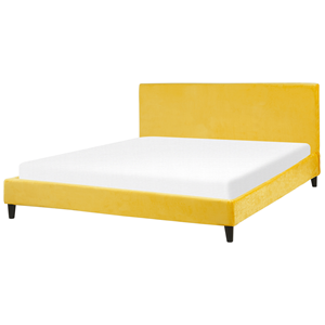 BELIANI Bed fluweel geel 180 x 200 cm FITOU