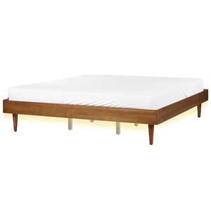 BELIANI Bed met LED hout lichtbruin 180 x 200 cm TOUCY