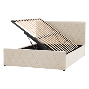 BELIANI Bed fluweel beige 140 x 200 cm ROCHEFORT
