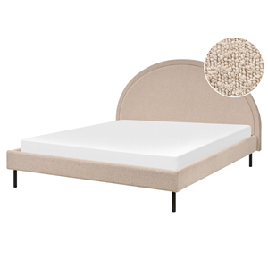 BELIANI Bed bouclé beige 160 x 200 cm MARGUT