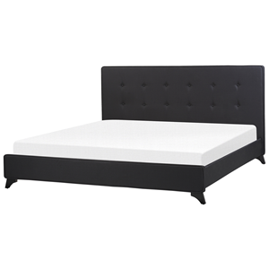 BELIANI Bed stof zwart 180 x 200 cm AMBASSADOR