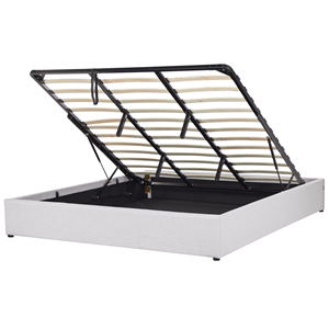 BELIANI Bed met opbergruimte stof lichtgrijs 180 x 200 cm DINAN