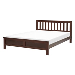 BELIANI Bed hout donkerbruin 140 x 200 cm MAYENNE