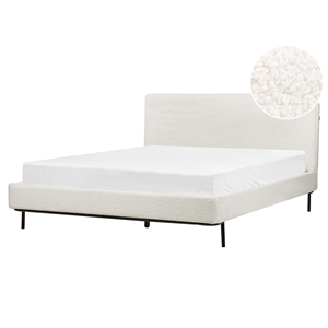 BELIANI Bed bouclé wit 160 x 200 cm CORIO