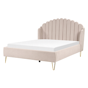 BELIANI Bed stof beige 140 x 200 cm AMBILLOU