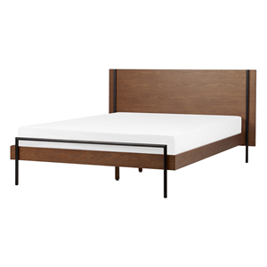 BELIANI Bed hout donkerbruin 140 x 200 cm LIBERMONT