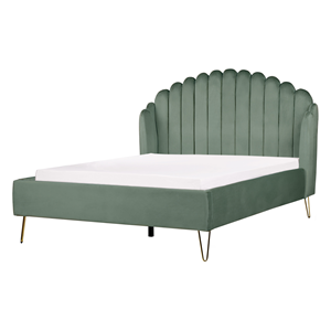 BELIANI Bed fluweel groen 140 x 200 cm AMBILLOU