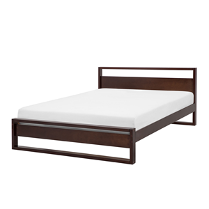 BELIANI Bed hout donkerbruin 160 x 200 cm GIULIA
