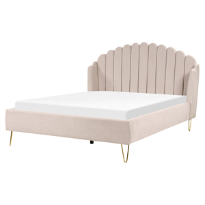 BELIANI Bed stof beige 160 x 200 cm AMBILLOU