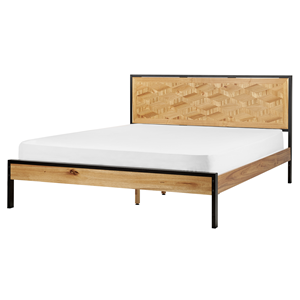 BELIANI Bed hout lichtbruin 160 x 200 cm ERVILLERS