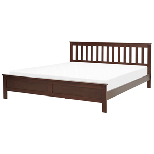 BELIANI Bed hout donkerbruin 180 x 200 cm MAYENNE