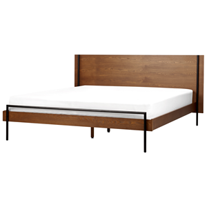 BELIANI Bed hout donkerbruin 180 x 200 cm LIBERMONT
