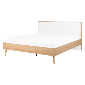 BELIANI Bed lichtbruin/wit 140 x 200 cm SERRIS